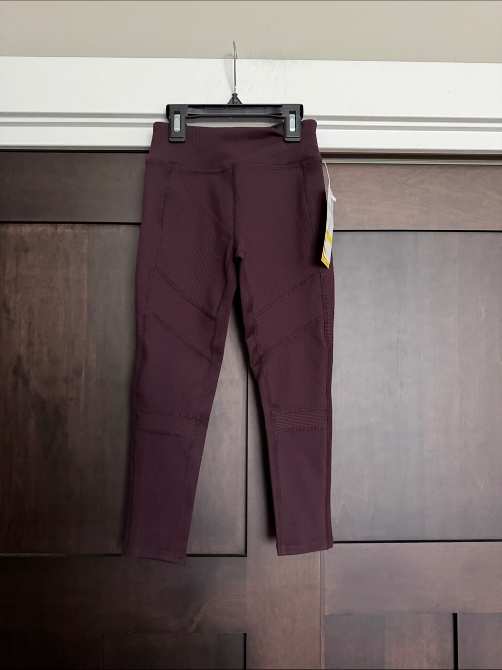 Zella Girl High Waist Ribbed Leggings in dark Burgundy XS 5/6